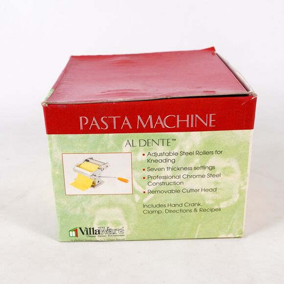 Villaware Al Dente Pasta Maker Spaghetti Machine 7 Levels Thickness Metal Chrome - Picture 12 of 16